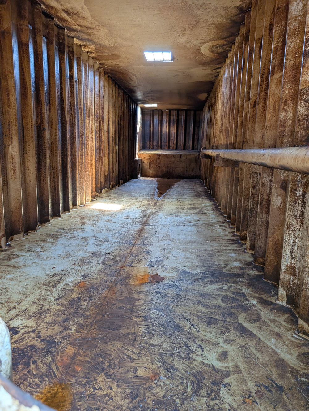Interior of yellow Wichita frac tank #GP50032
