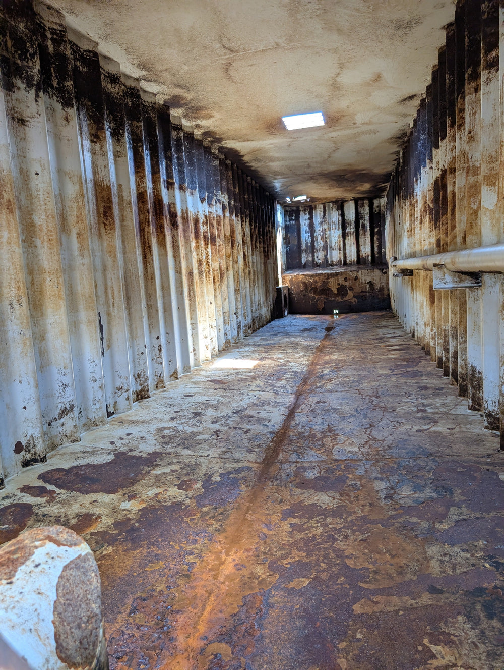 Interior of yellow Wichita frac tank #GP50044