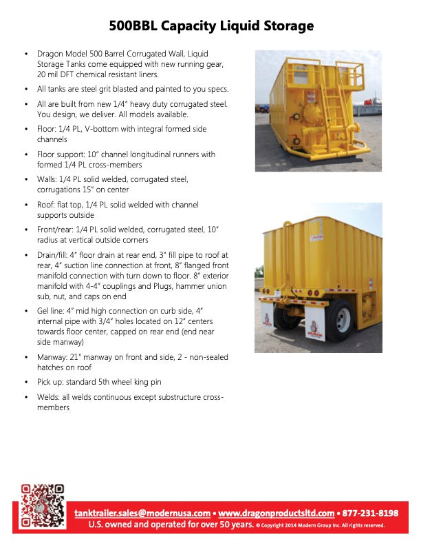 Dragon Flat Roof Frac Tank (GP53536)