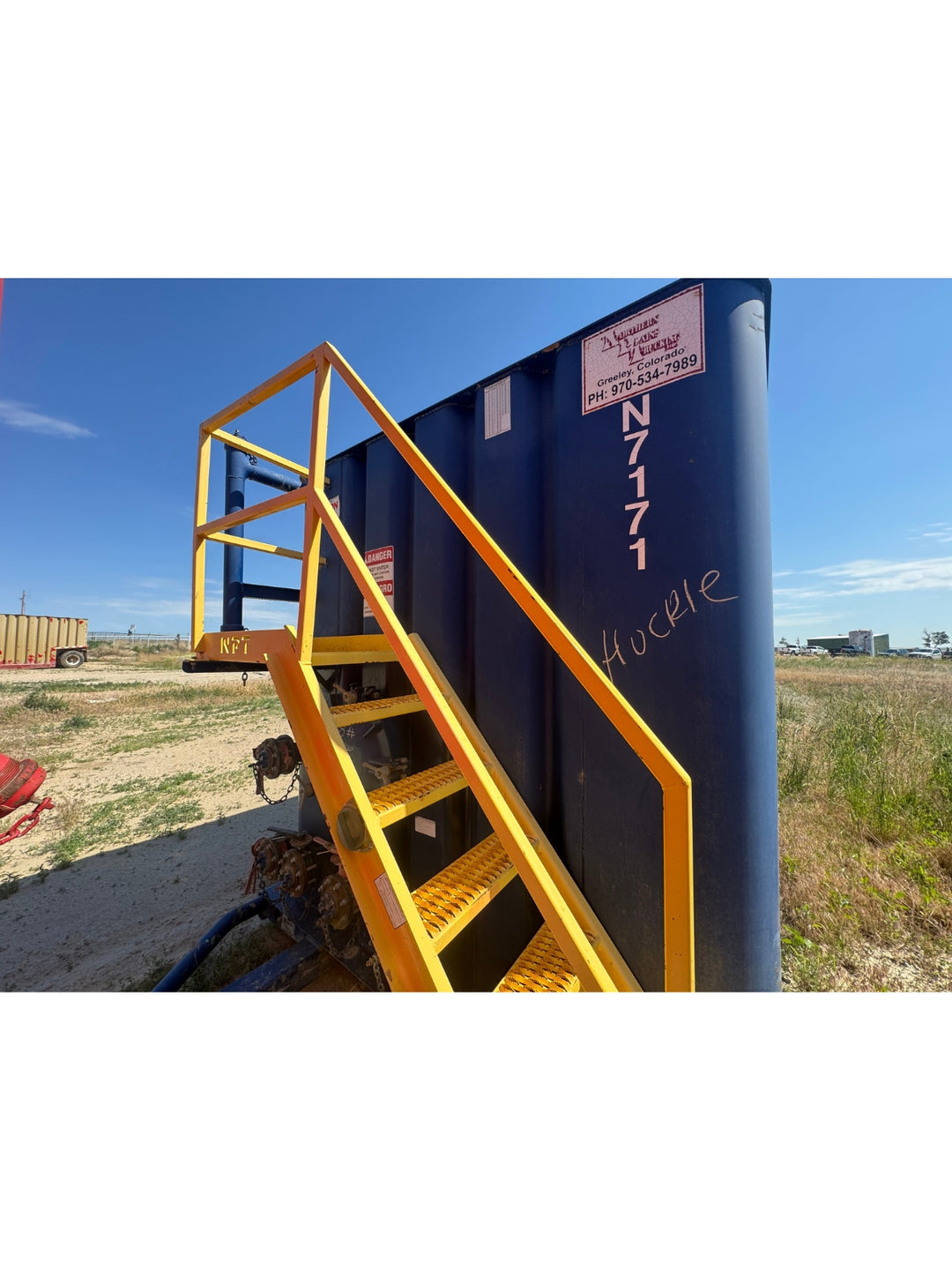 Front of blue Dragon frac tank #N7171