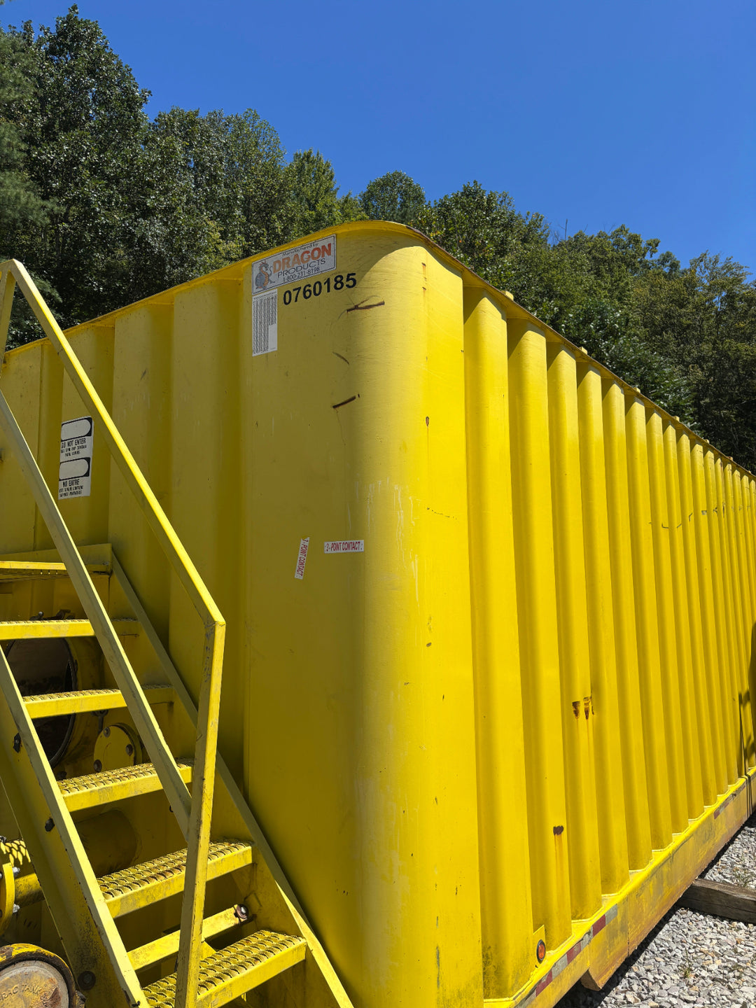 Front of yellow dragon frac tank #0760185