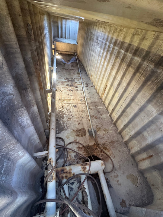The interior of yellow Dragon 21,000 gallon frac tank #GP53166