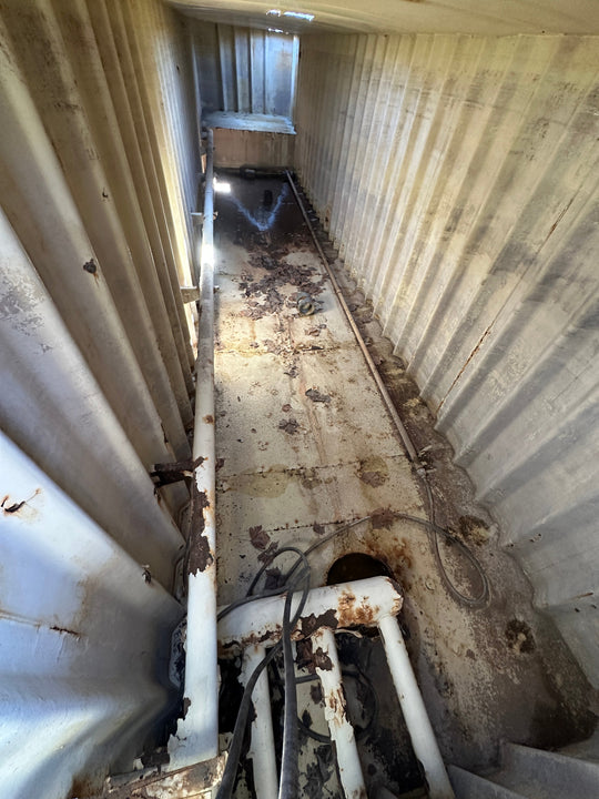 The interior of yellow Dragon 21,000 gallon frac tank #GP53196
