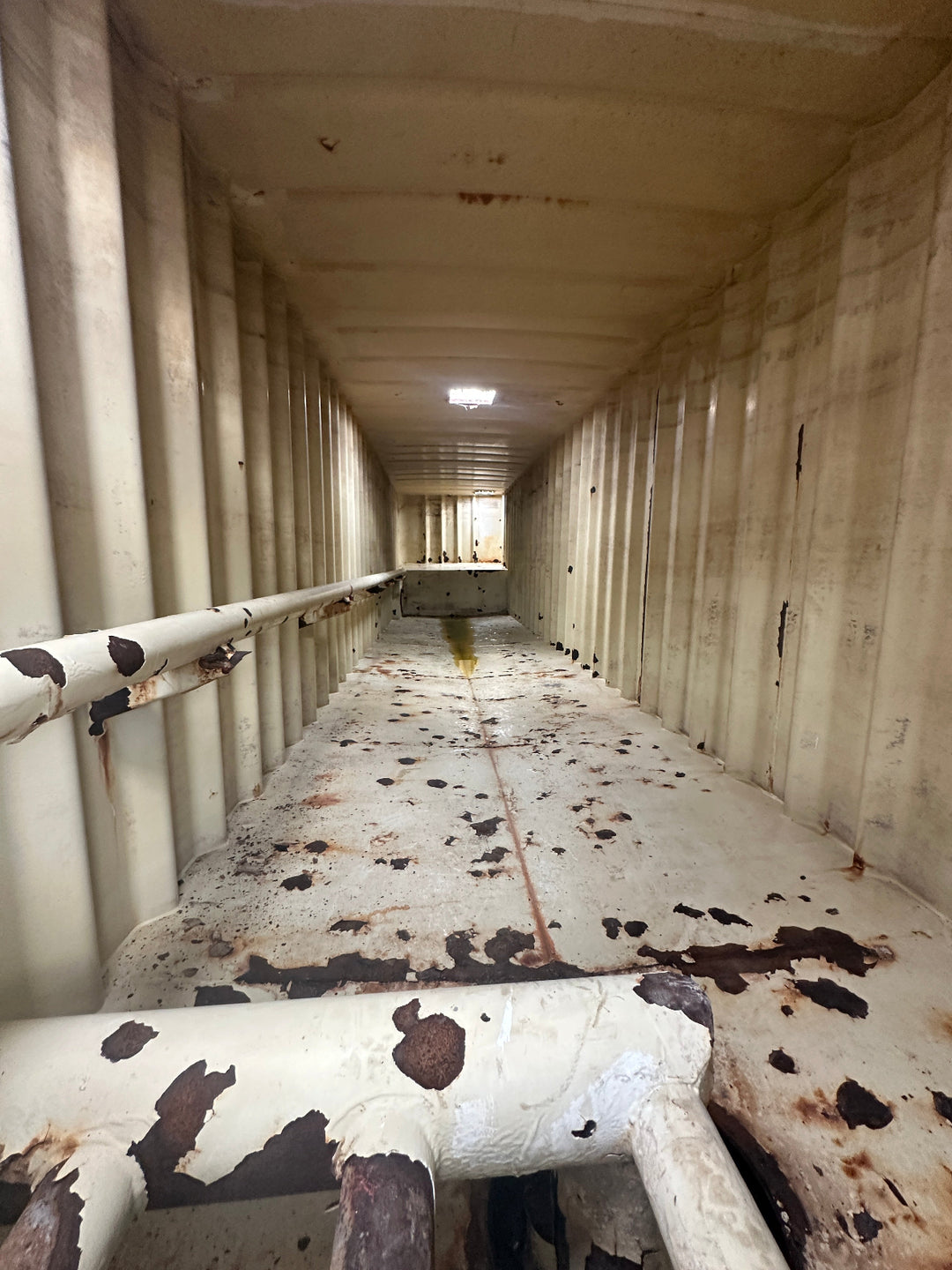 The interior of yellow Dragon 21,000 gallon frac tank #GP53235