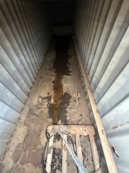 The interior of yellow Wichita 21,000 gallon frac tank #GP50236