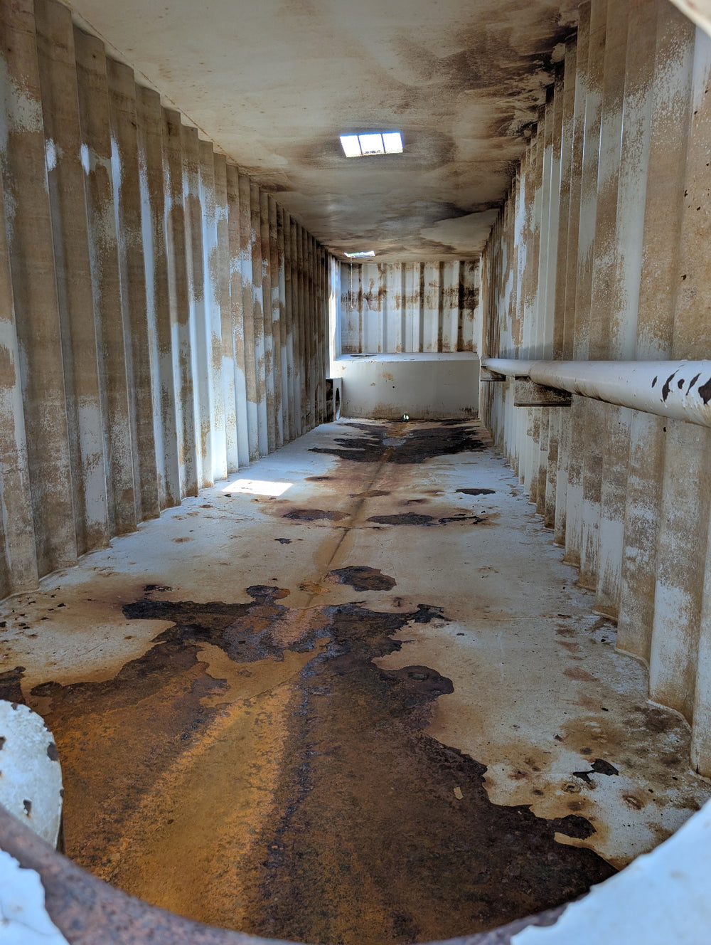 Interior of yellow Wichita frac tank #GP50011