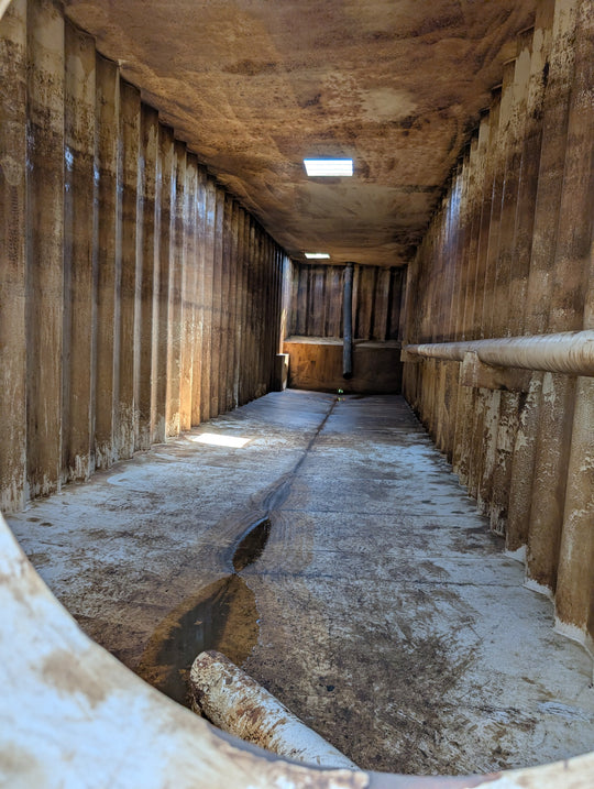 Interior of yellow Wichita frac tank #GP50162