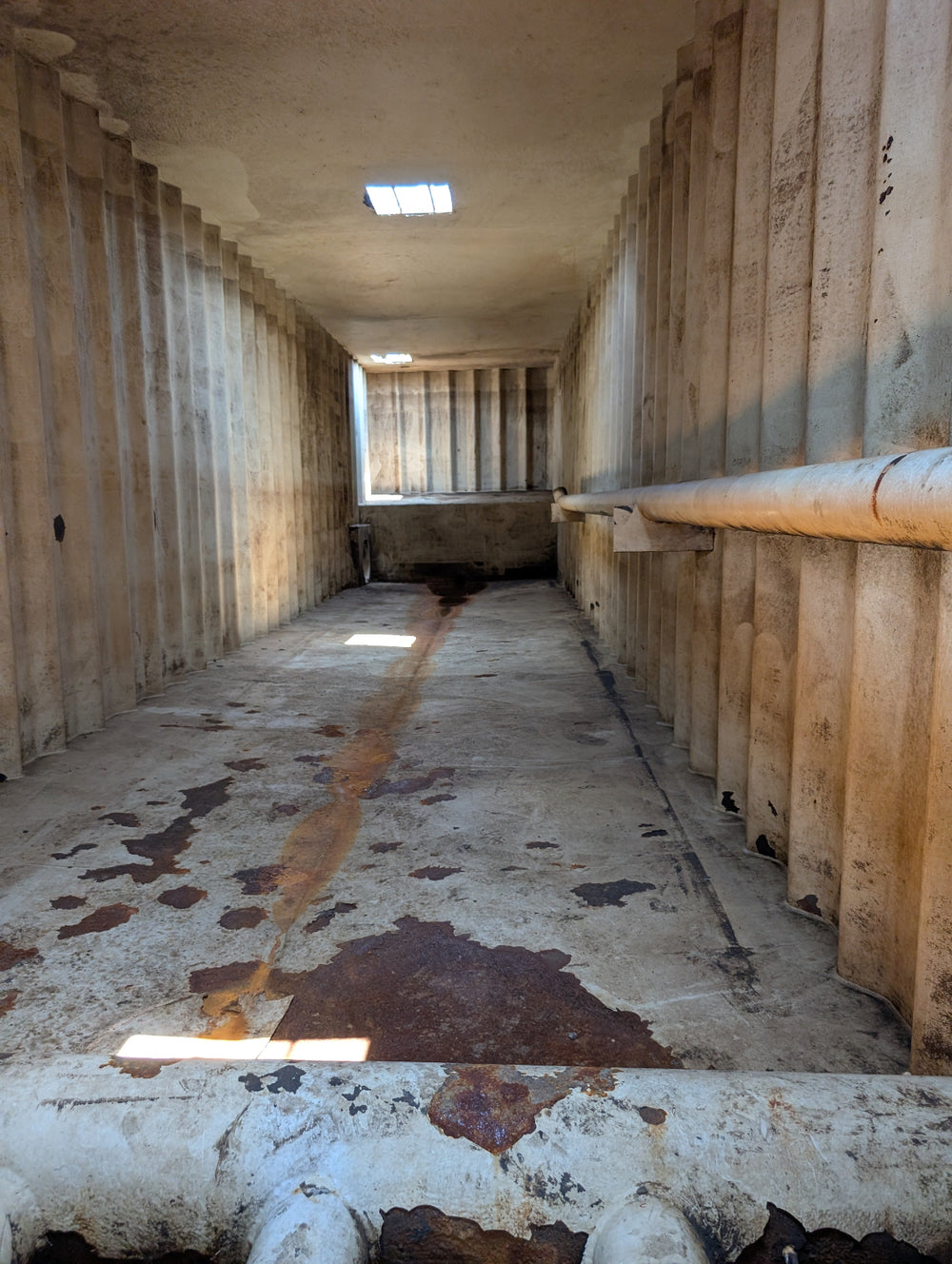 Interior of yellow Wichita frac tank #GP50205