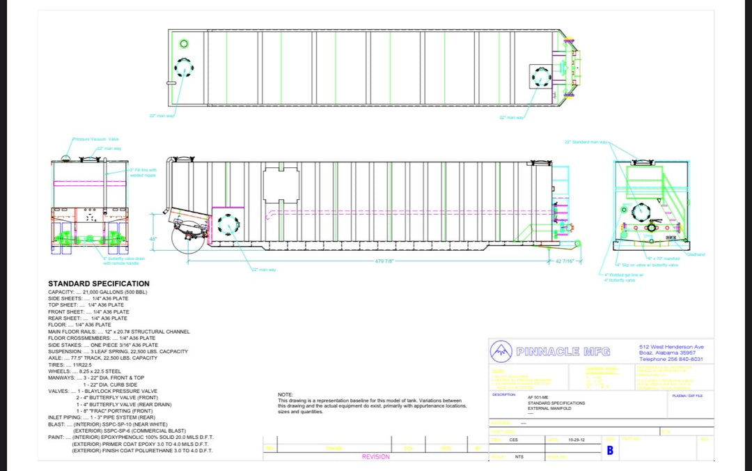 Pinnacle Smooth Wall Flat Roof Frac Tank (127)